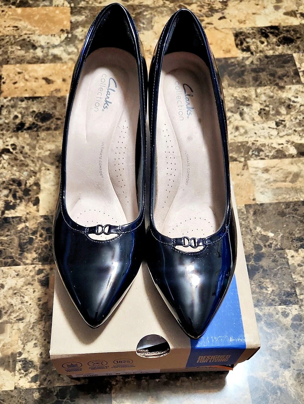 Clarks Collection Kataleyna Rae Black Patent Pumps Kataleyna Rae Black Patent